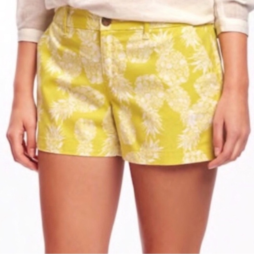 Old Navy Pineapple Print Shorts 100% Cotton Chino Women’s 14